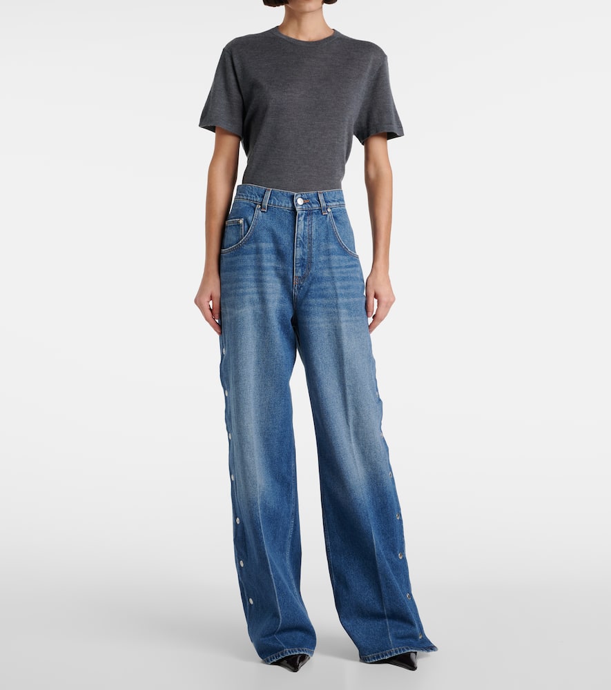 Mid-rise wide-leg jeans