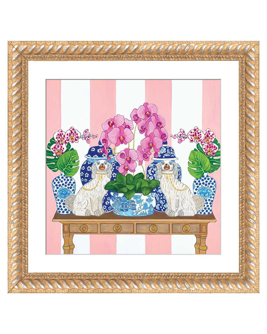 Chinoiserie Staffordshire Dogs On Console Table Wi
