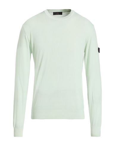 Man Sweater Light green Size M Cotton