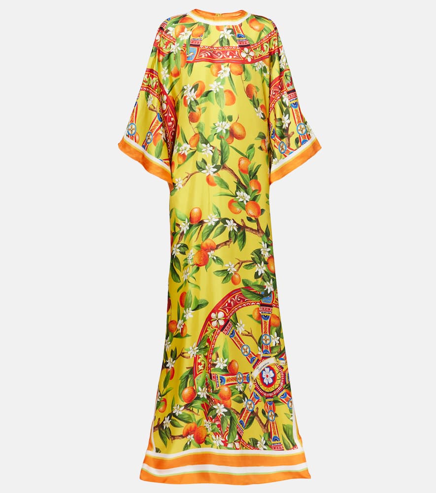 Printed silk maxi dress