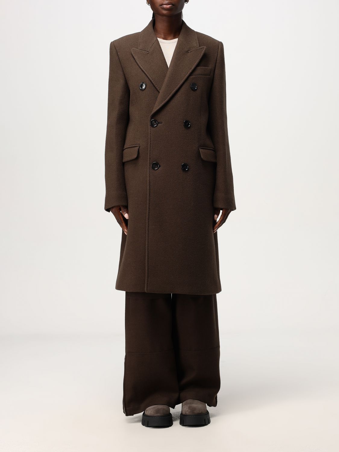 Double-breasted coat - Black