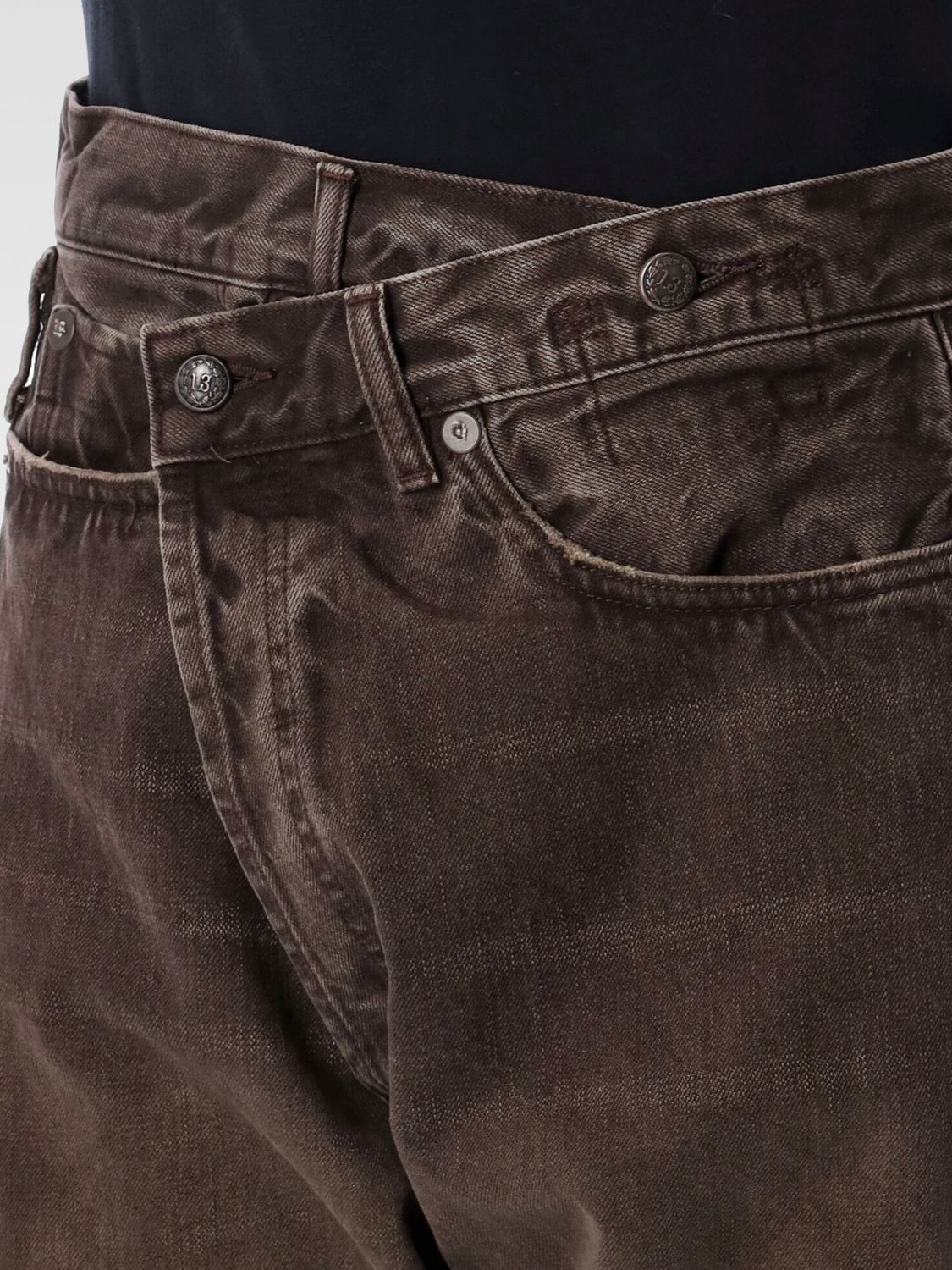 Off-centre boyfriend jeans - Brown