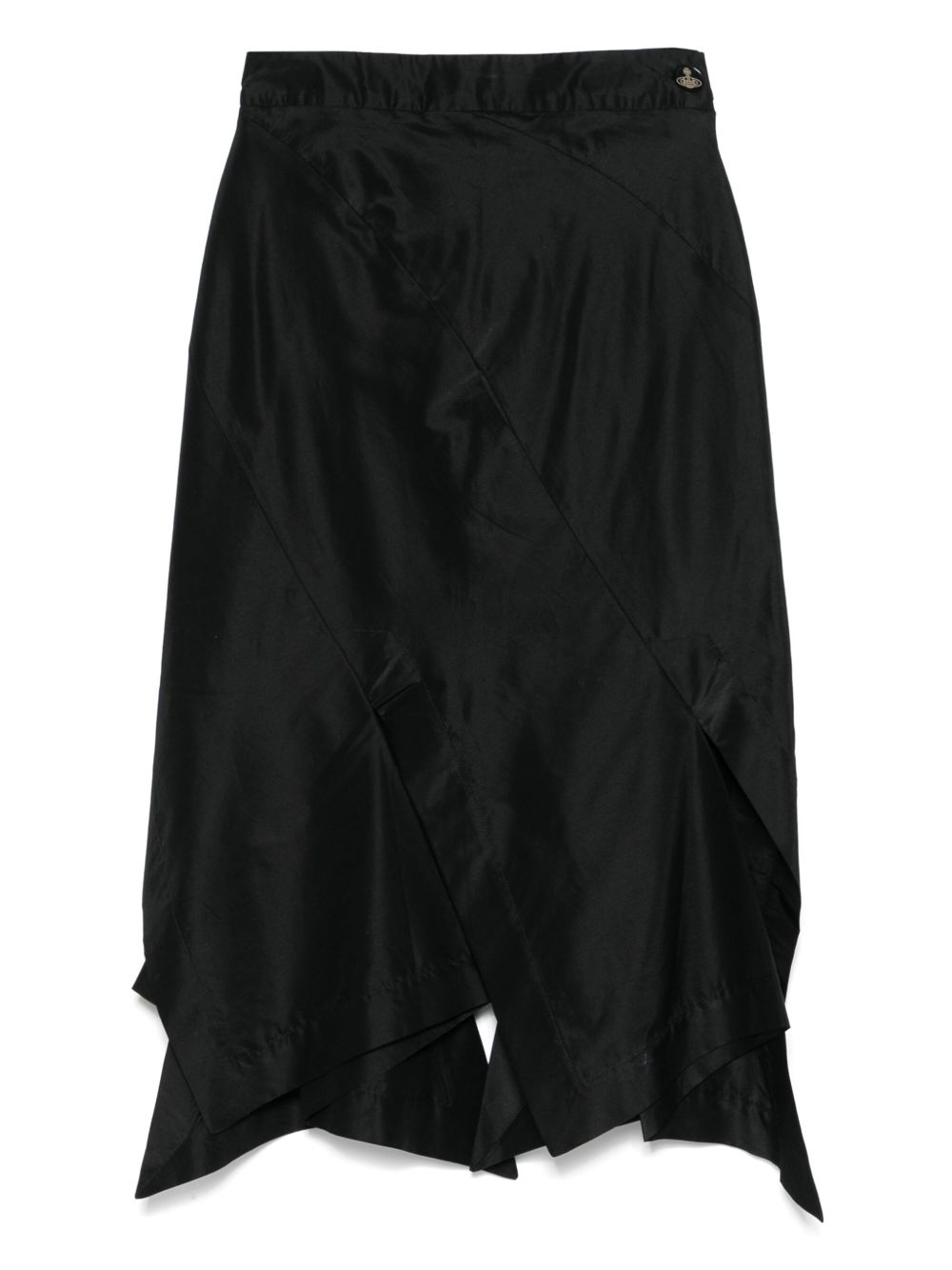 2010s asymmetric midi skirt - Black