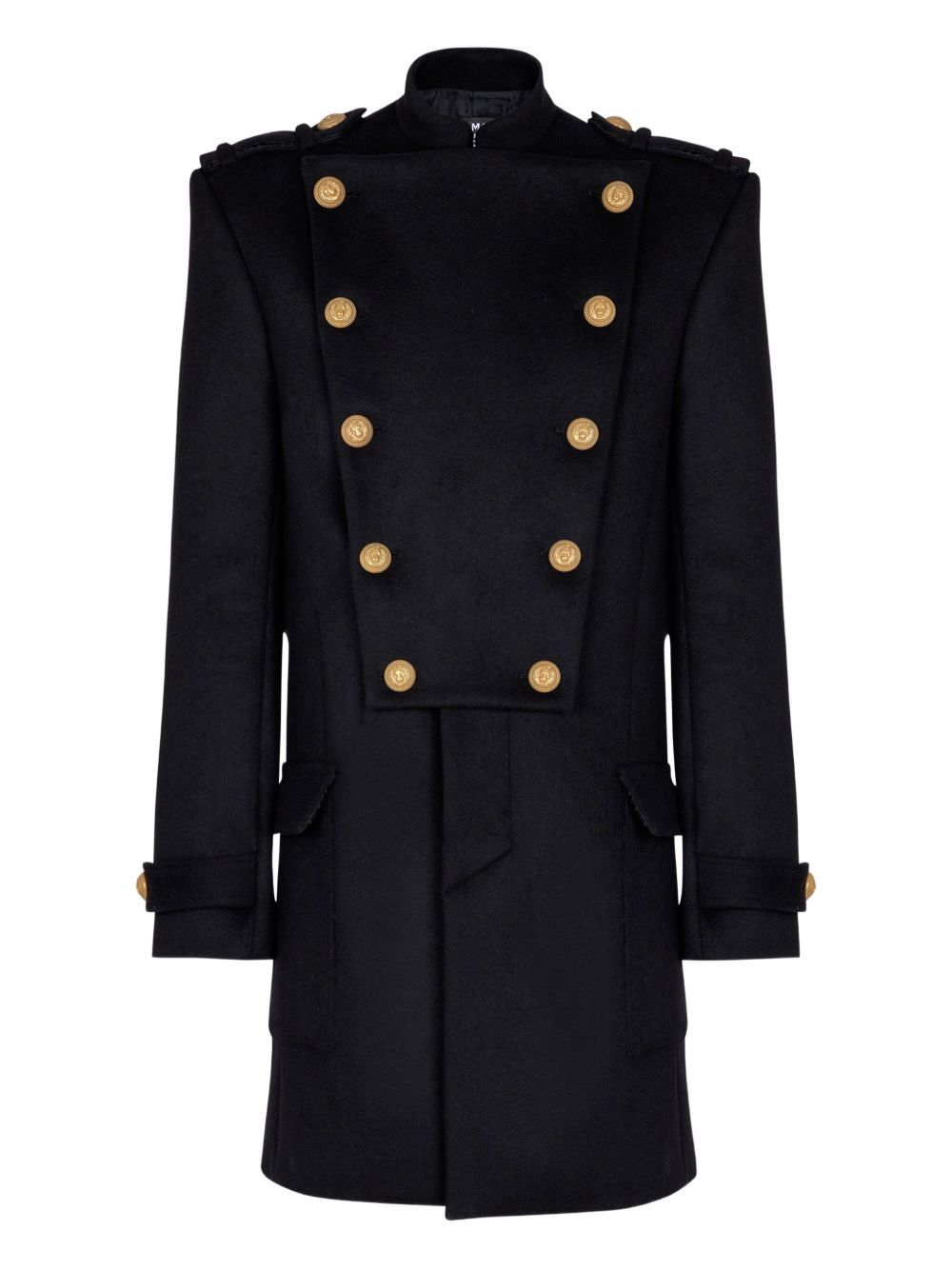 Detachable-bib coat - Black