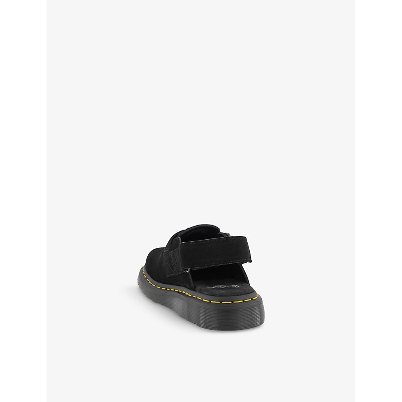 Womens Black Jorge II Suede Flat Leather Mules