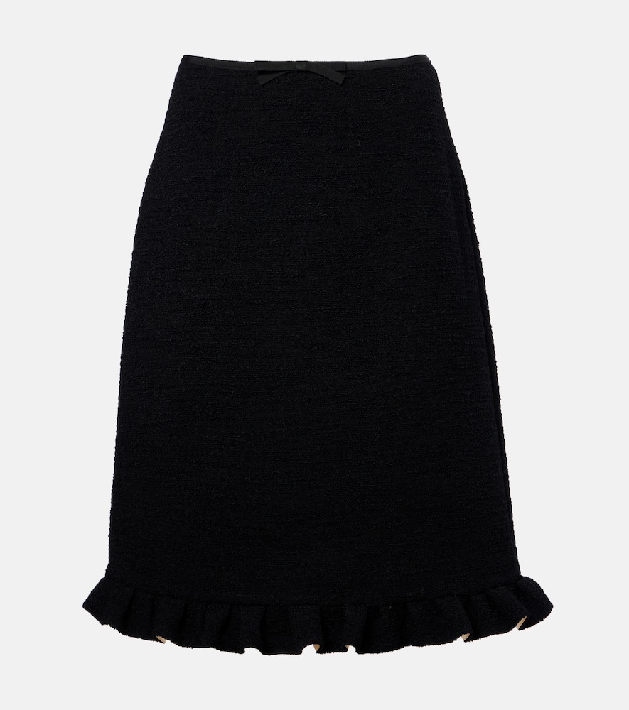 Ruffled wool-blend miniskirt