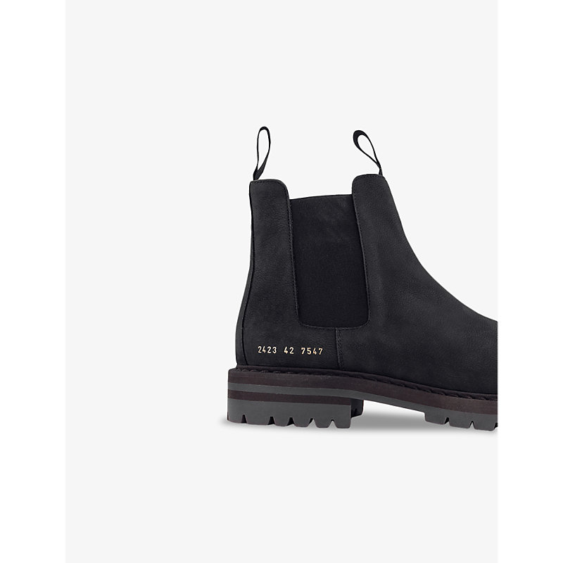 Mens Black Suede Winter Elasticated-panel Suede Chelsea Ankle Boots