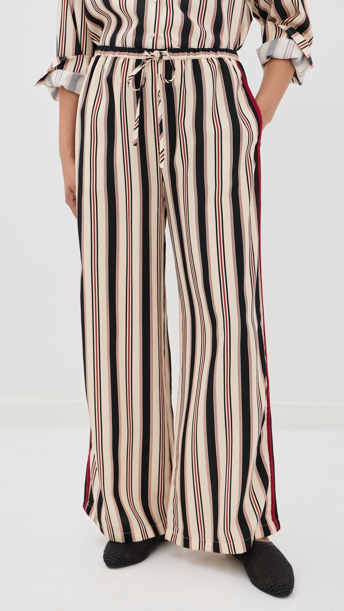 The Horizon Pants Beige Stripe