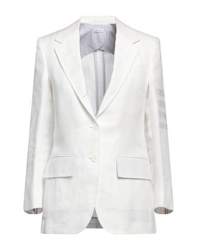 Woman Blazer White Size 8 Linen