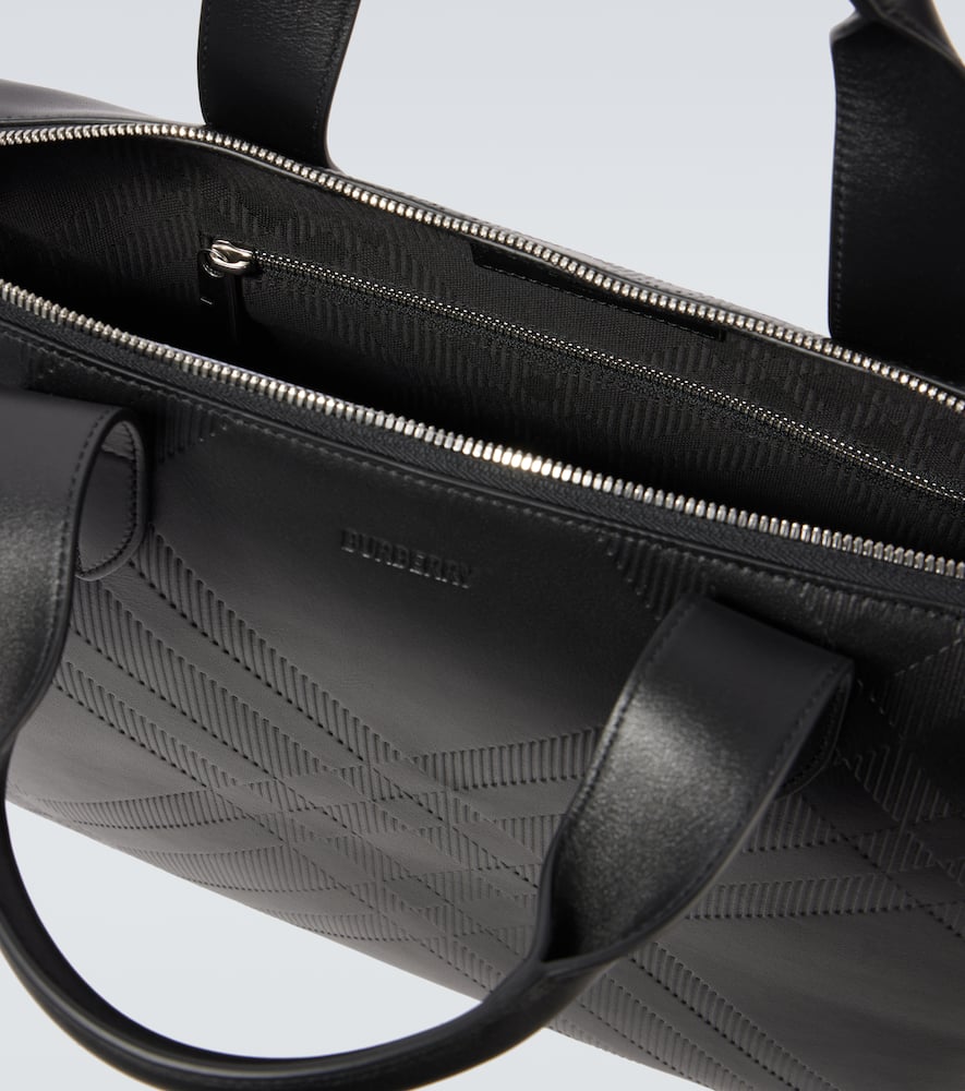 Burberry Burberry Check debossed leather briefcase