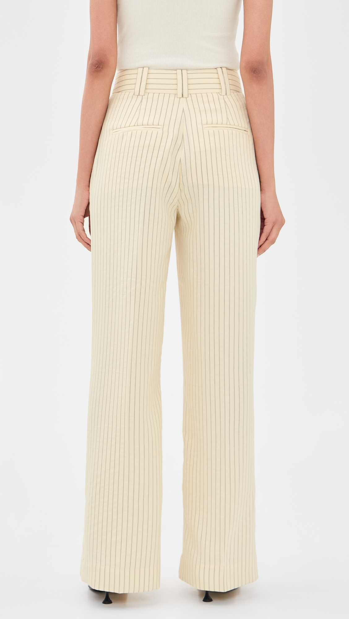 The Fine Line Pants Cream Pinstripe