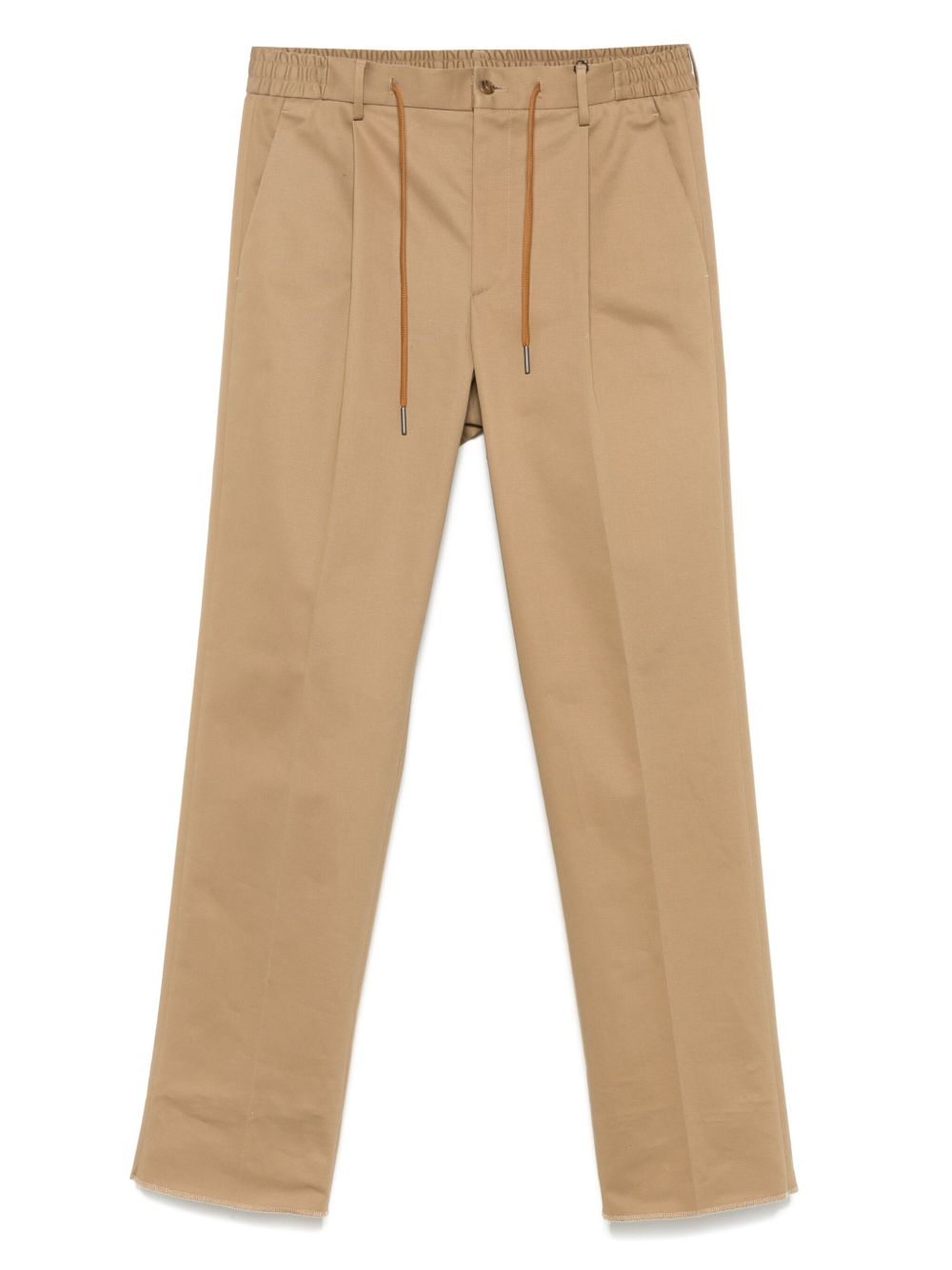 Drawstring-waist trousers - Brown