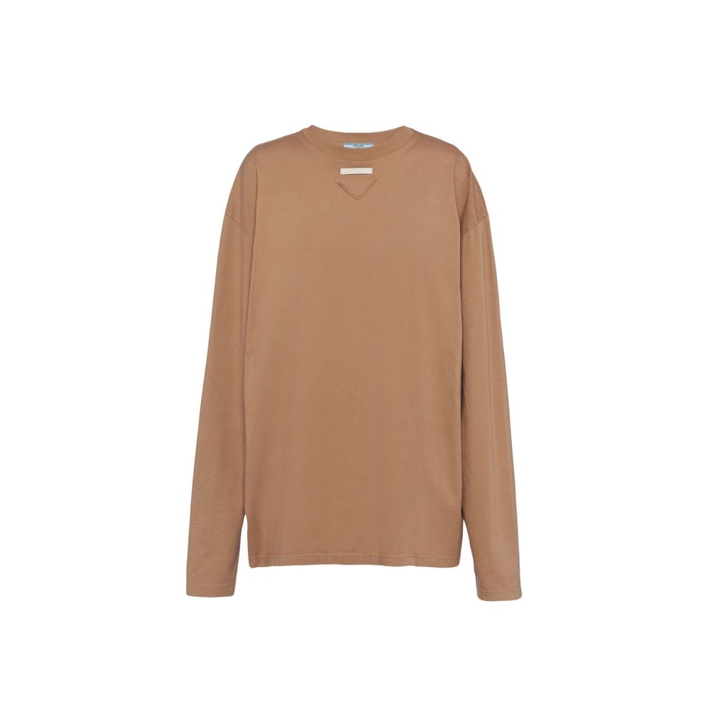 Cotton Crewneck T-Shirt — Brown