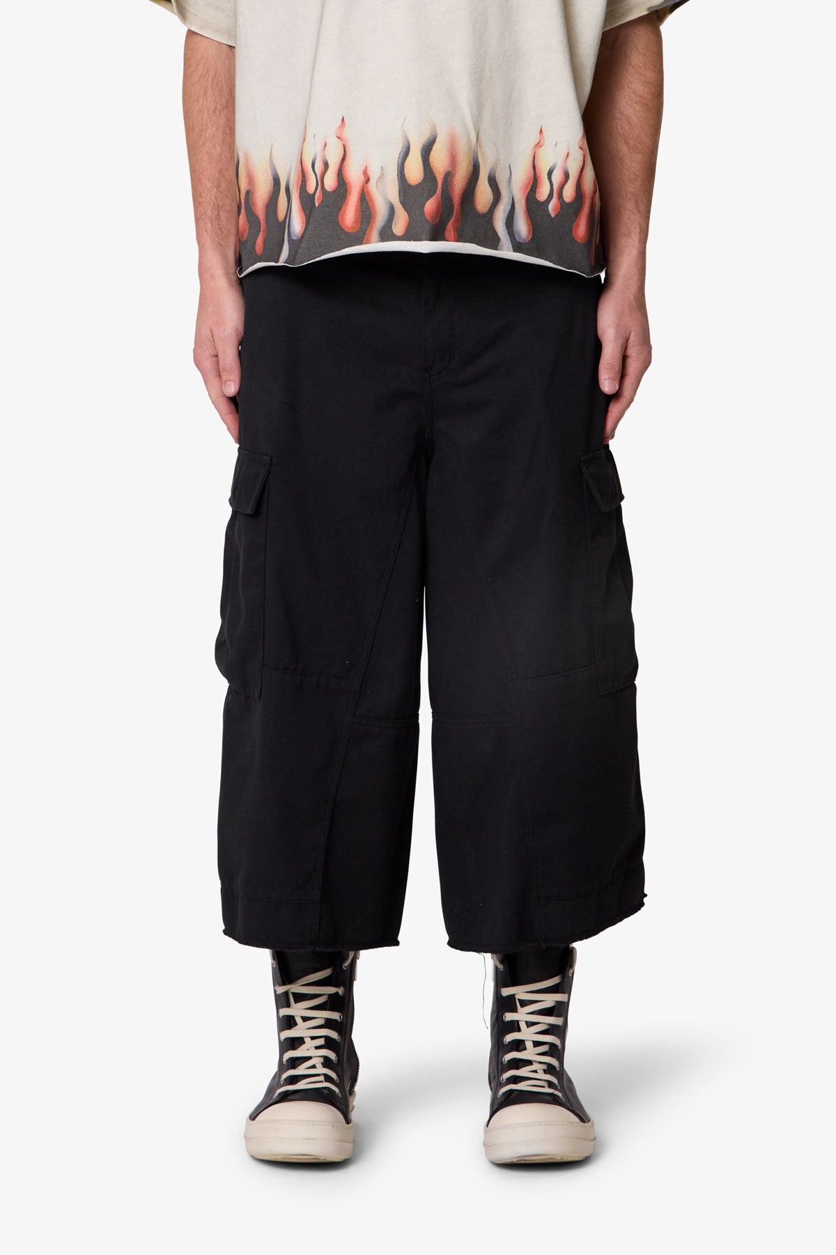 Extra Long Cargo Shorts - Black