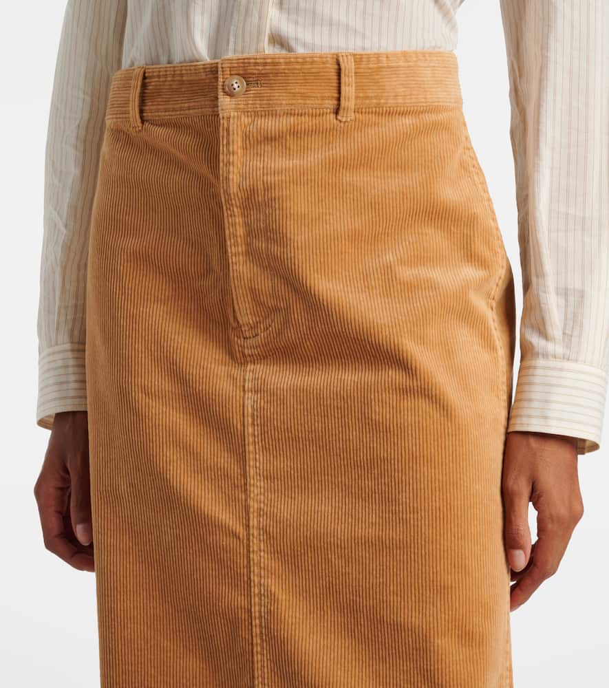 Cotton corduroy pencil skirt