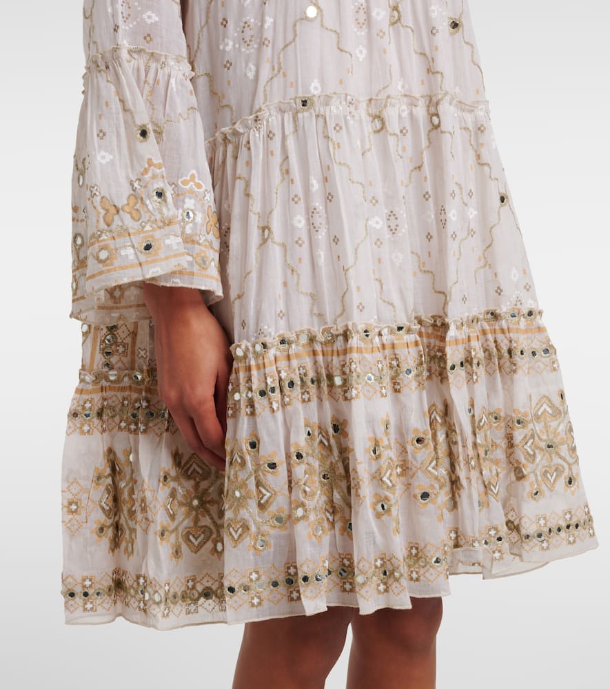 Mosaic printed cotton midi dress