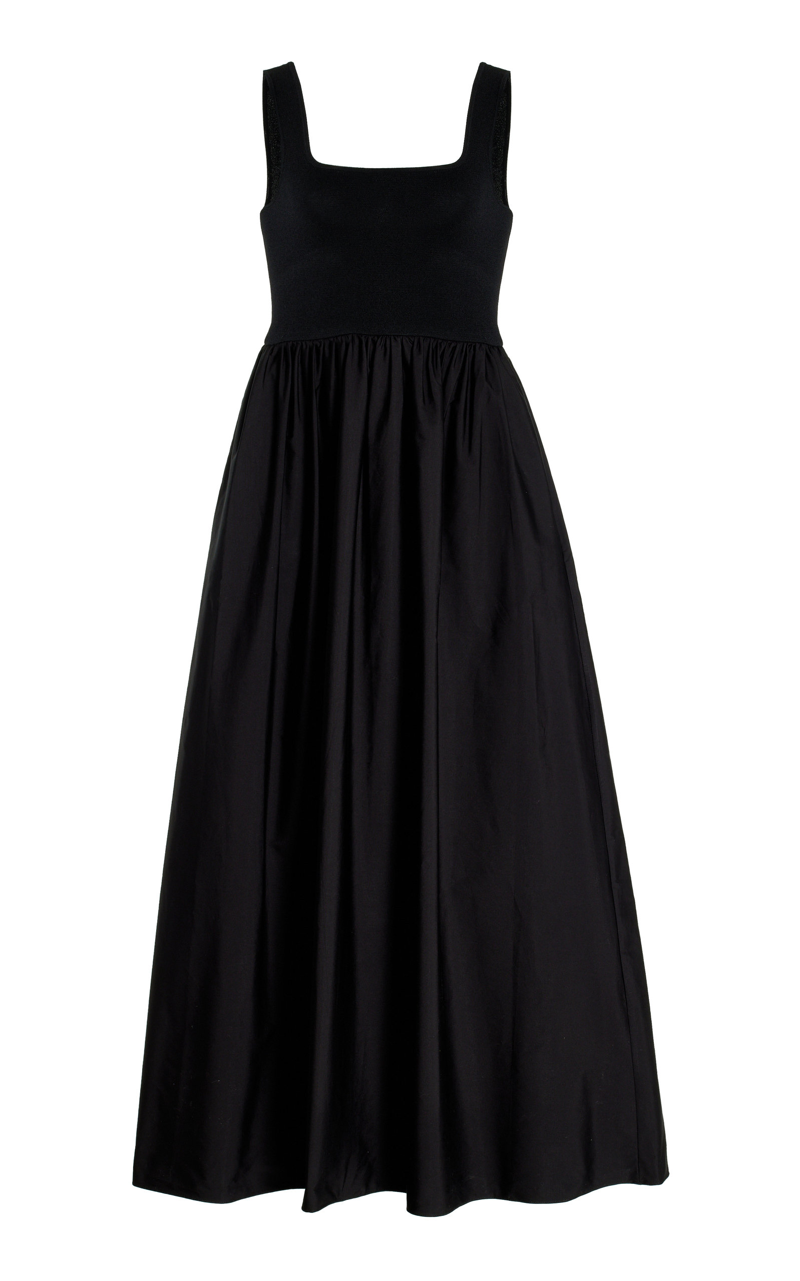 Women's Ribbed-Knit and Cotton Maxi Dress