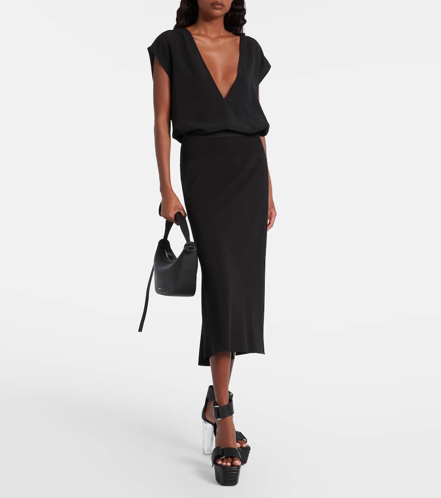 Charmeuse midi skirt