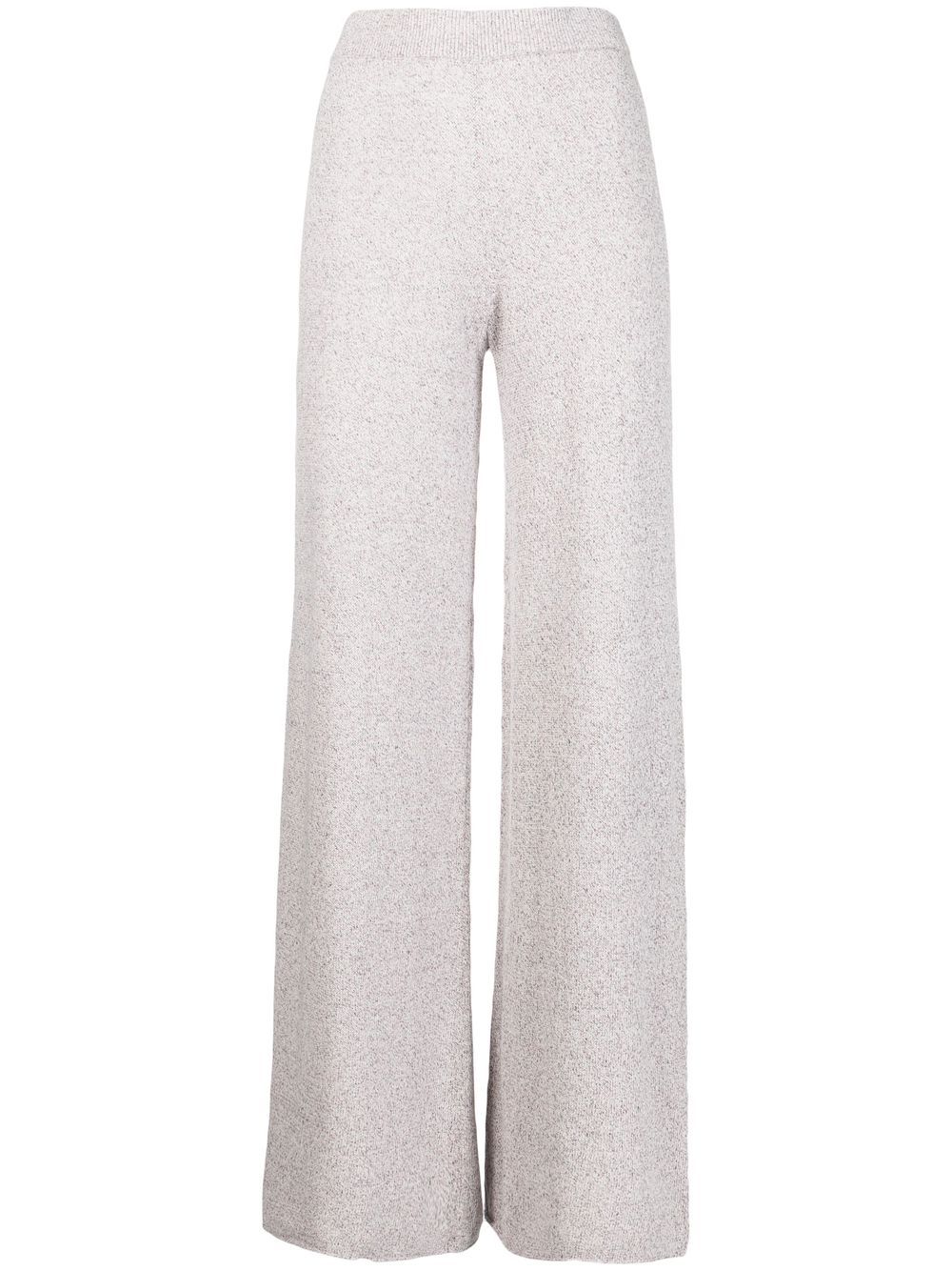 High-waist knitted trousers - Pink