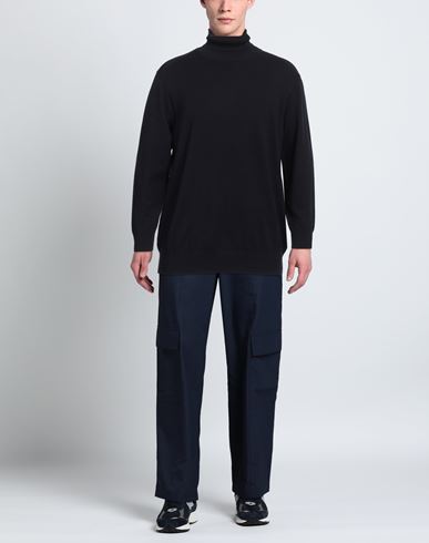 Man Turtleneck Navy Size L Viscose, Polyamide
