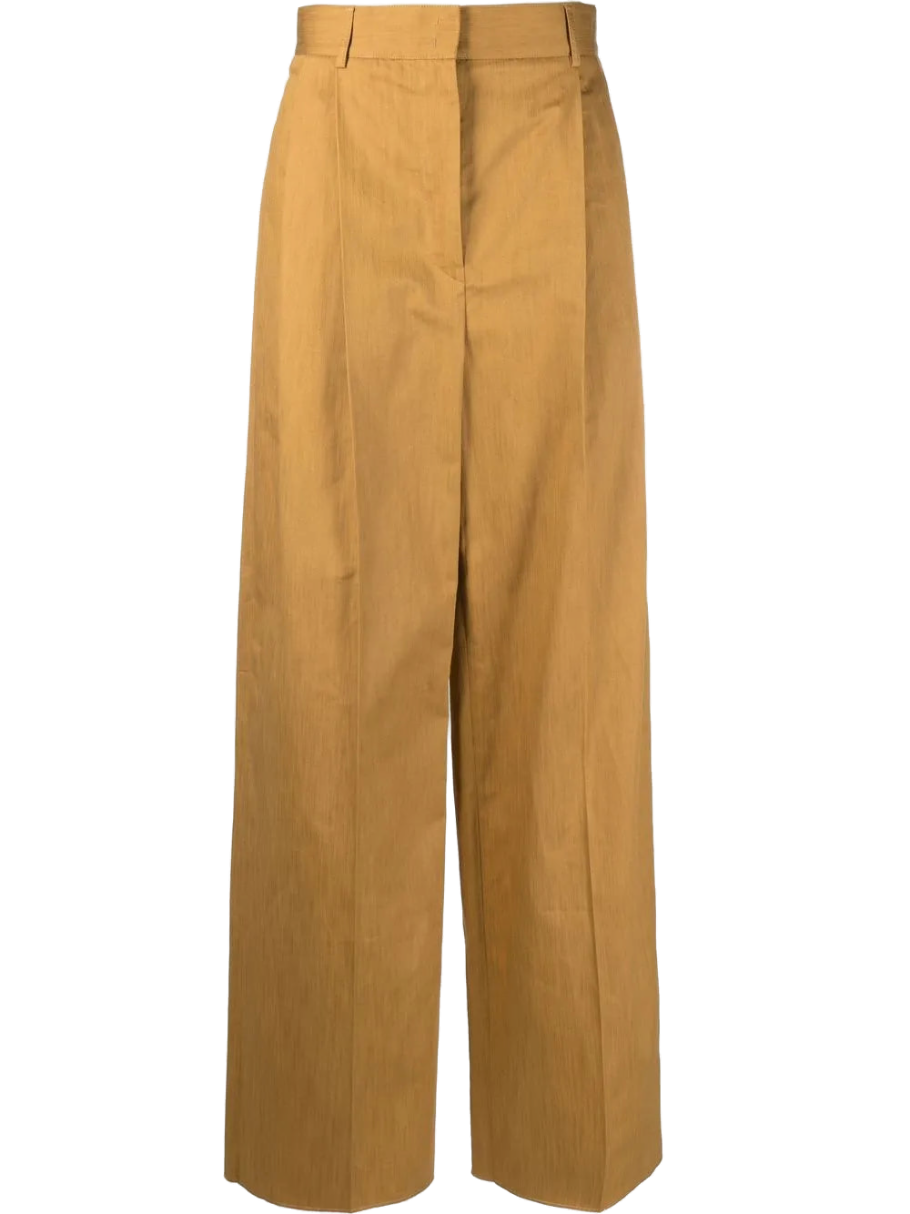 High-Waisted Wide Leg Trousers — Beige