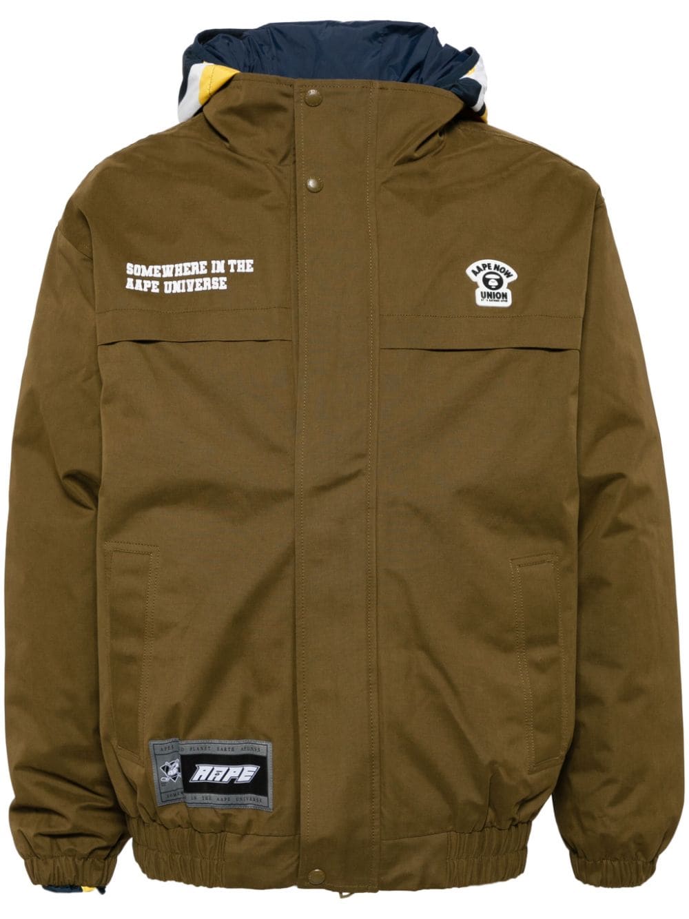 Logo-patch padded jacket - Yellow