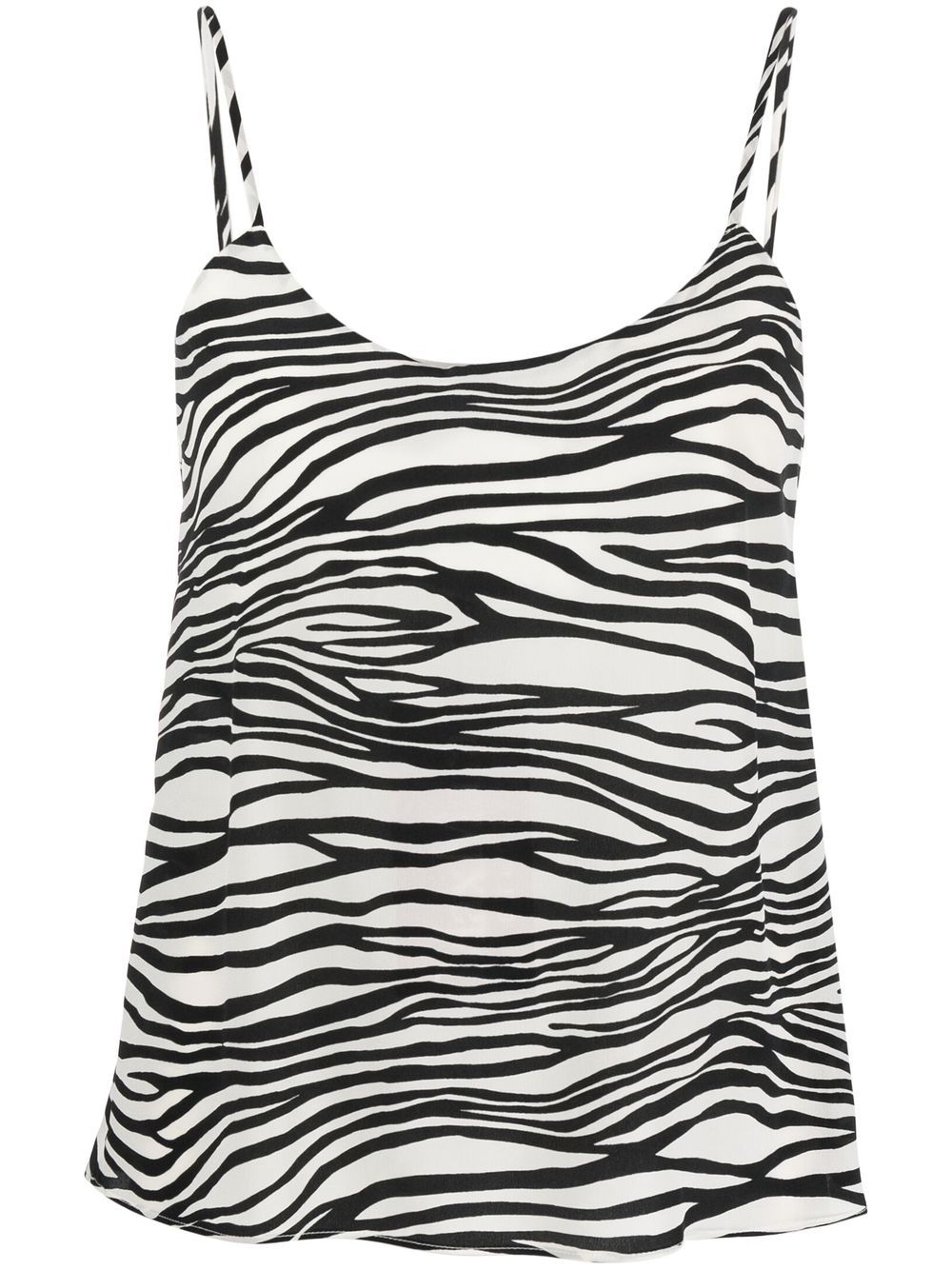 Zebra-print vest top - White