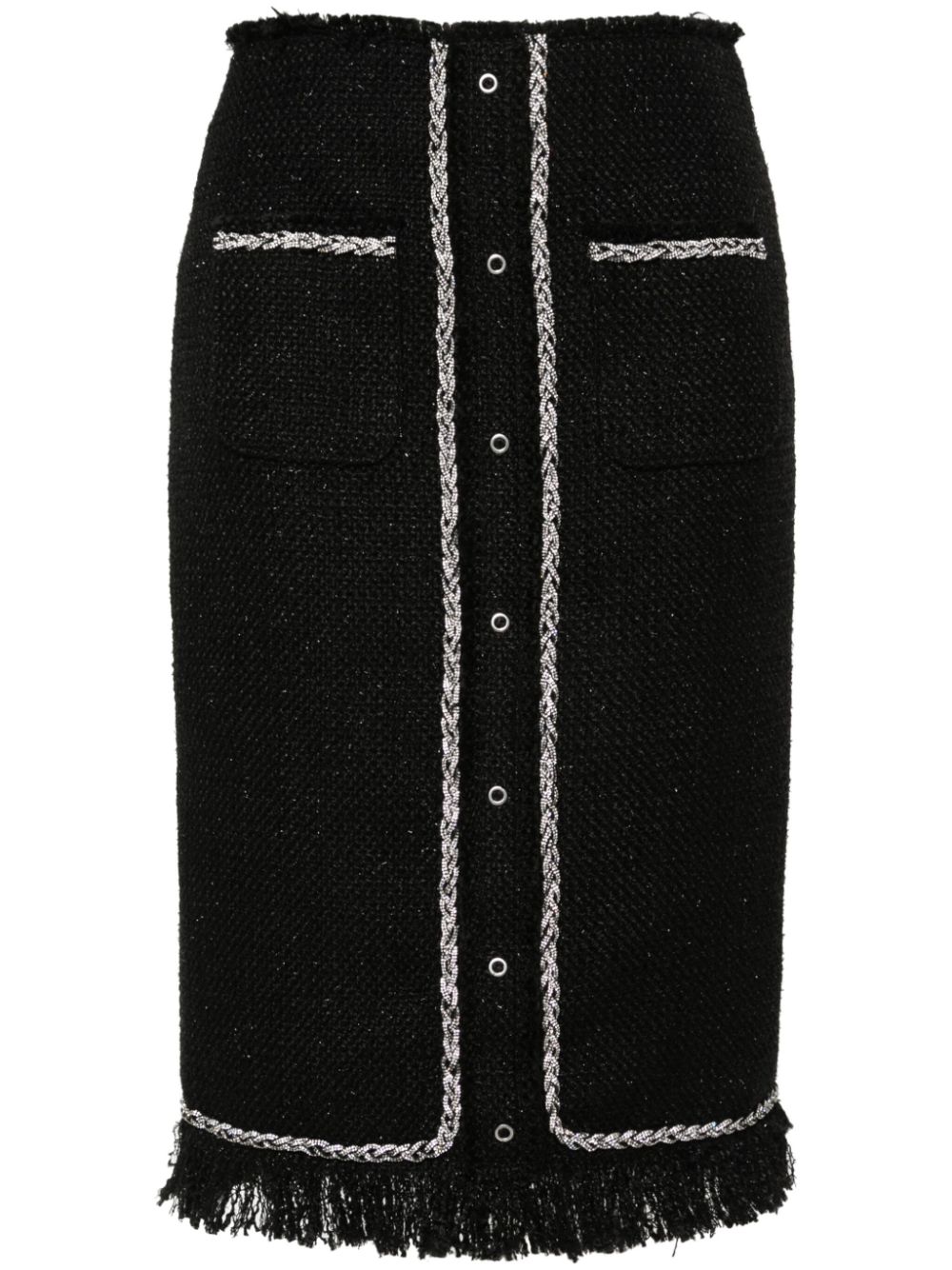 Rhinestone-embellished midi skirt - Black