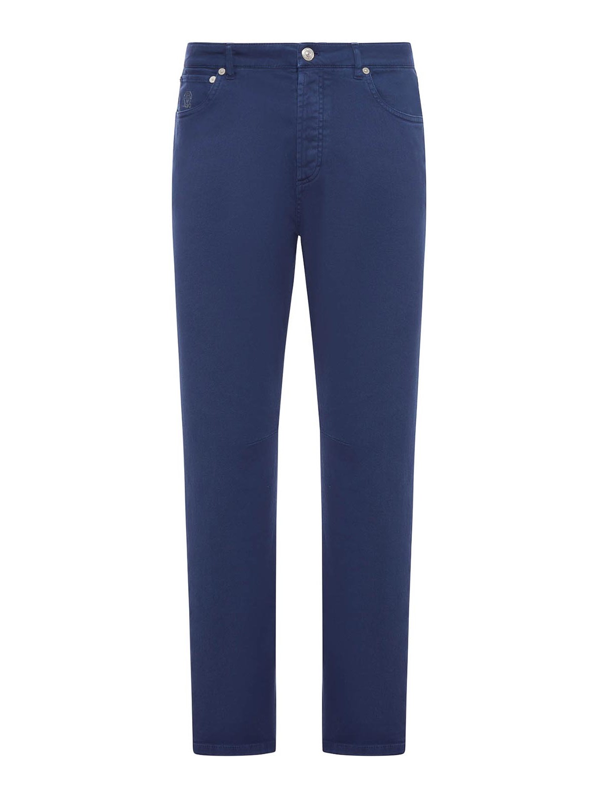 Five-Pocket Garment-Dyed Denim Trousers