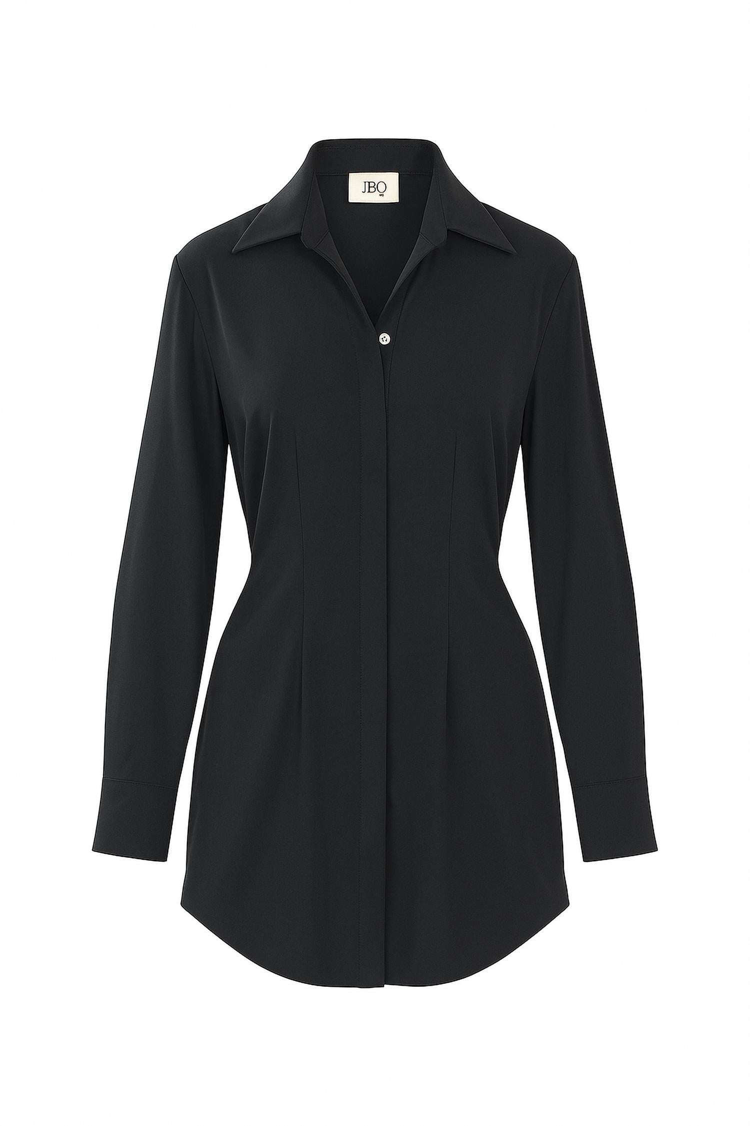 knee length dresses for ladies Althea Long Sleeve Mini Dress with Cowl Back Mesh and Rhinestones –  BioBeautify