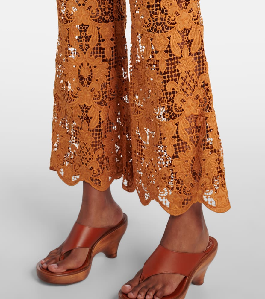 Coco scalloped lace flared pants