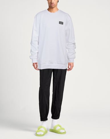 Ea7 Man Sweatshirt White Size 3XL Cotton, Polyester, Elastane