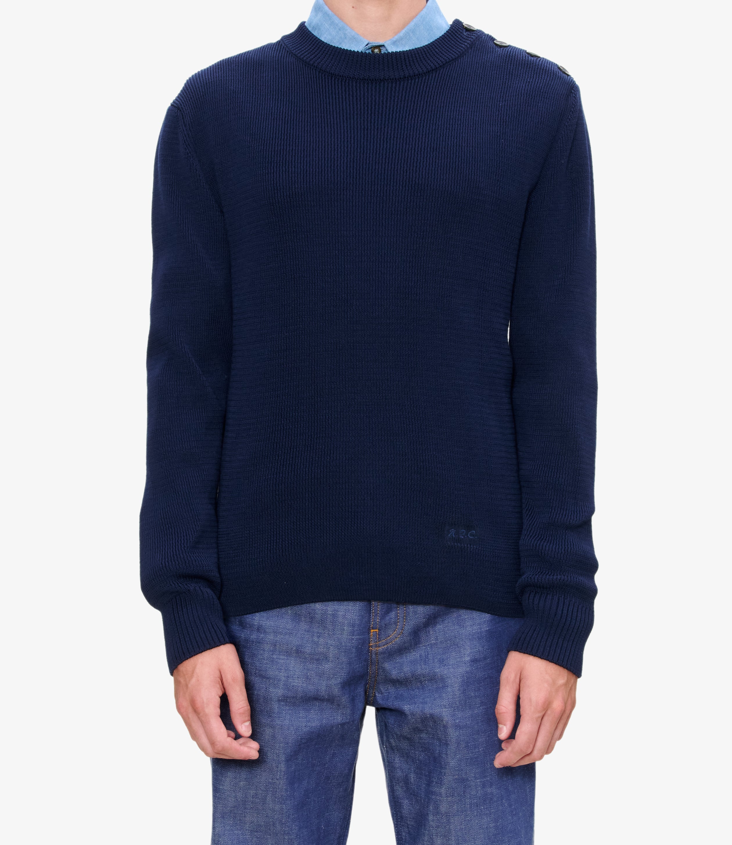 A. P.C. Men's Marin sweater Size: Extra Small in Dark navy blue