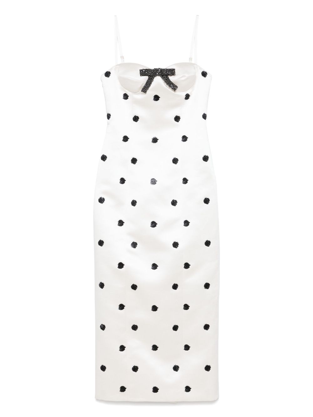 Polka dot-print dress - White