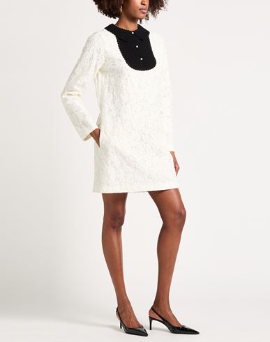 Woman Mini dress Ivory Size 12 Cotton, Viscose, Polyamide