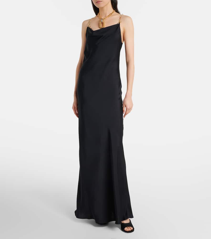 Chain-detail gown