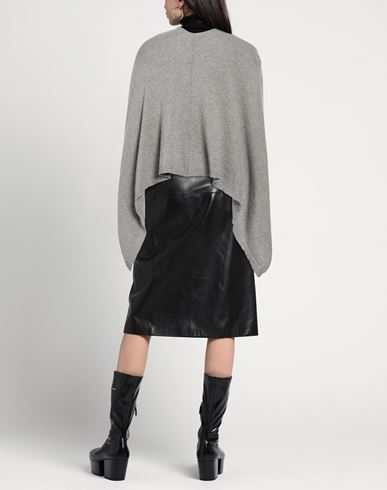 N. o.w. Andrea Rosati Cashmere Woman Cape Grey Size ONESIZE Cashmere