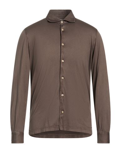 Man Shirt Brown Size 40 Organic cotton