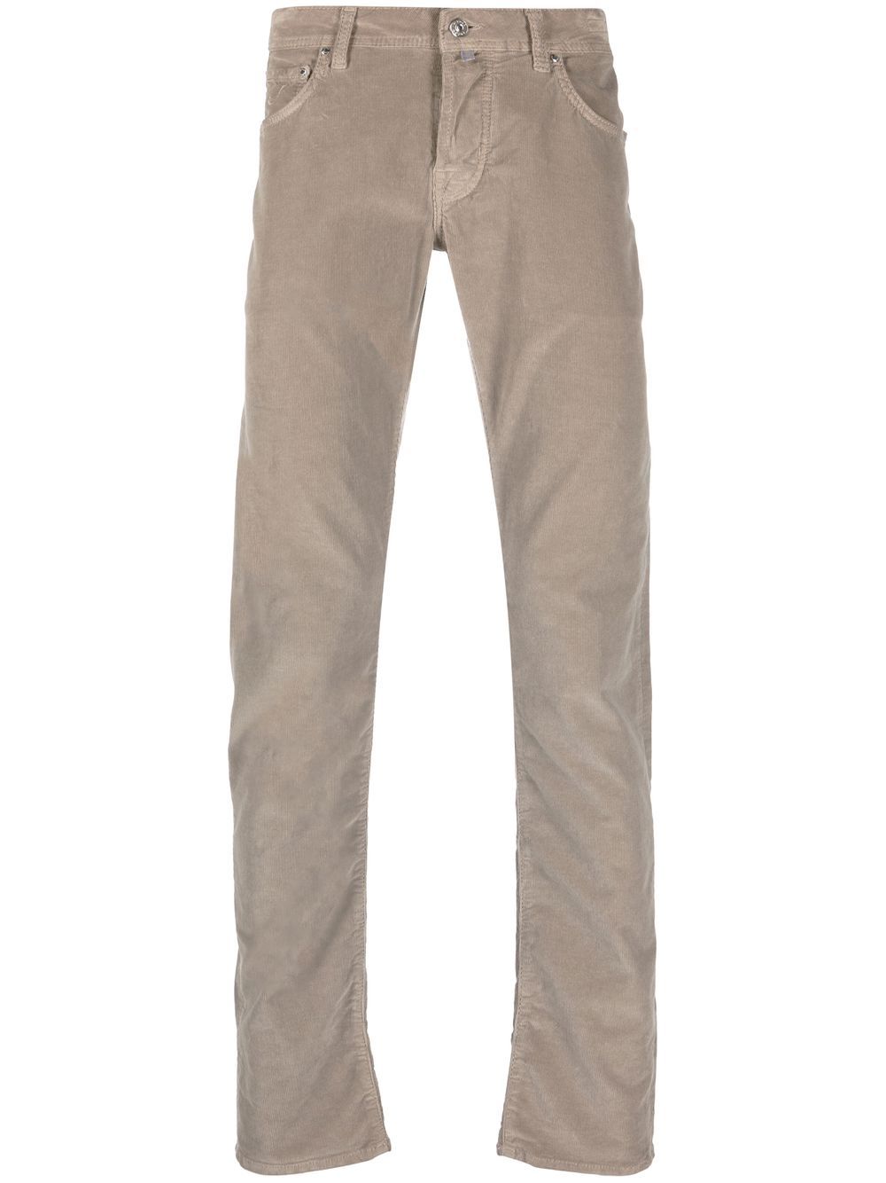 Corduroy slim-fit trousers - Brown