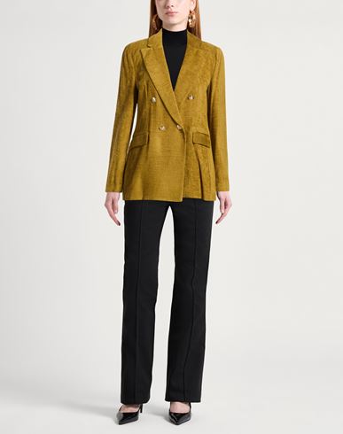 Woman Blazer Mustard Size 2 Viscose, Cotton, Polyamide