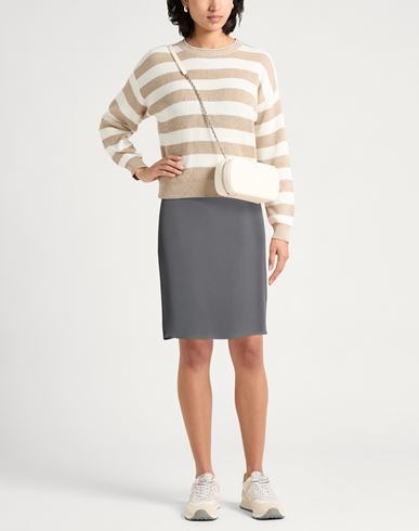 Woman Midi skirt Grey Size 8 Acetate, Silk