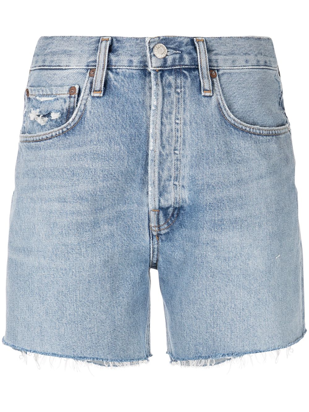 AGOLDE Riley distressed-finish jean shorts - Blue