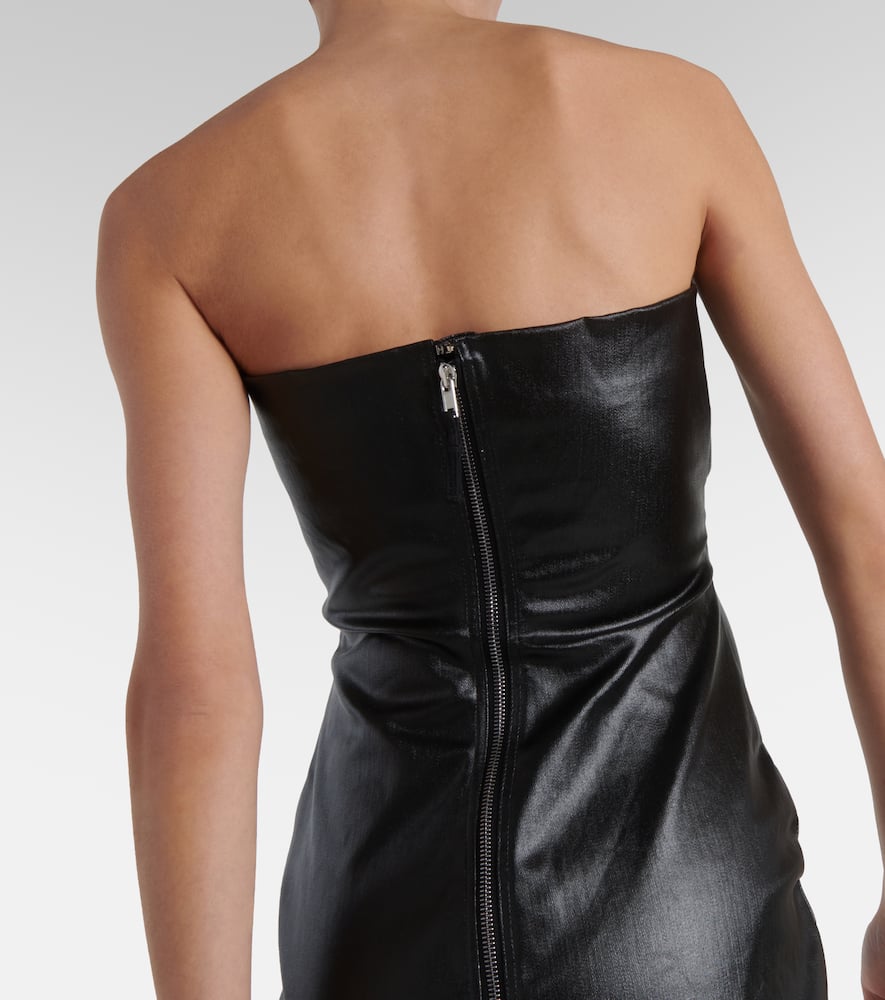 Prong cutout coated denim gown