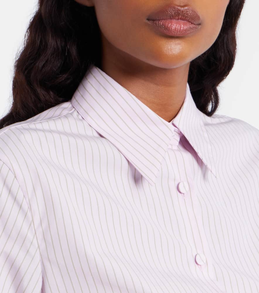 Pinstripe cotton poplin shirt