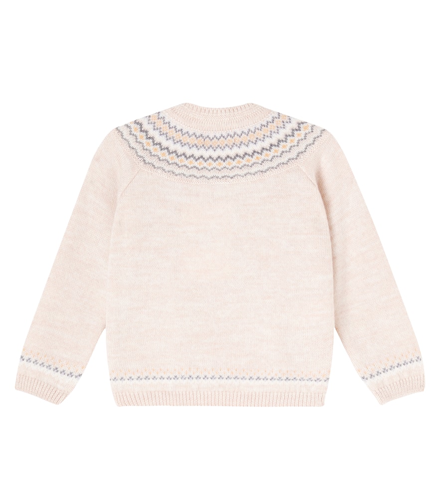 Baby Lucino Fair Isle wool cardigan