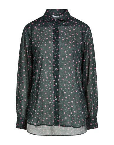 Woman Shirt Dark green Size 10 Cotton