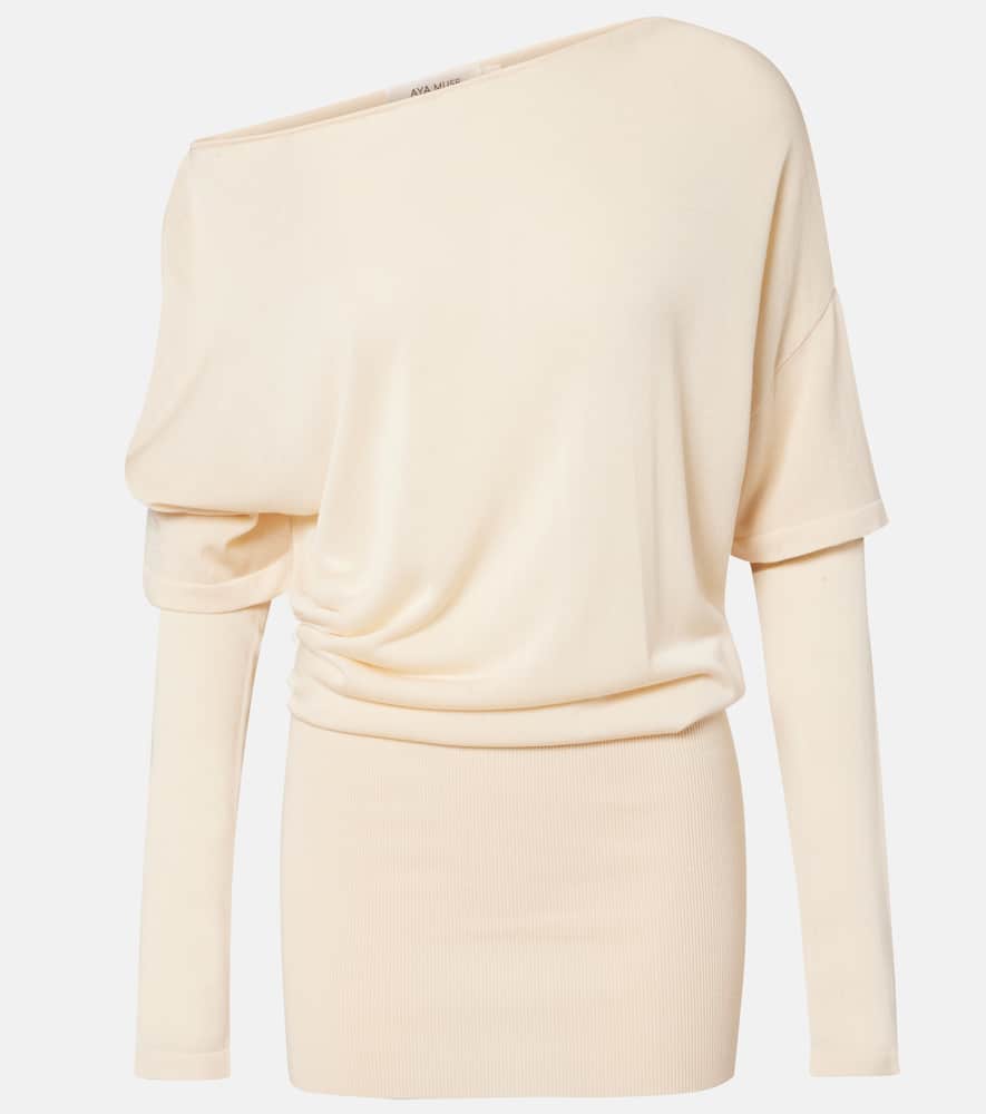 Rea draped one-shoulder minidress
