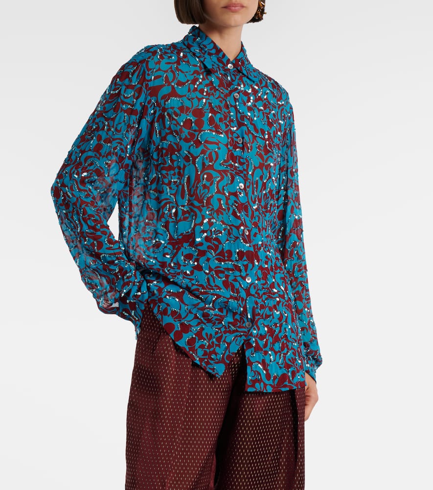 Printed sequined shirt