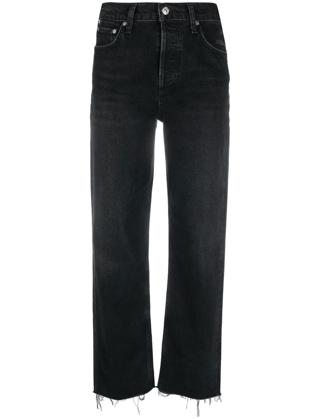 Florence cropped straight-leg jeans - Black