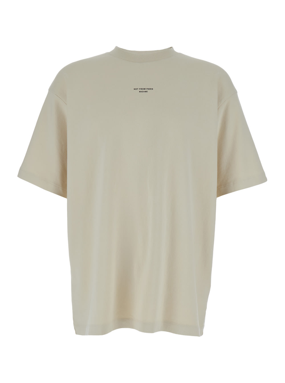 Slogan Classique Beige Classic T-shirt With Logo Print In Cotton Blend Man